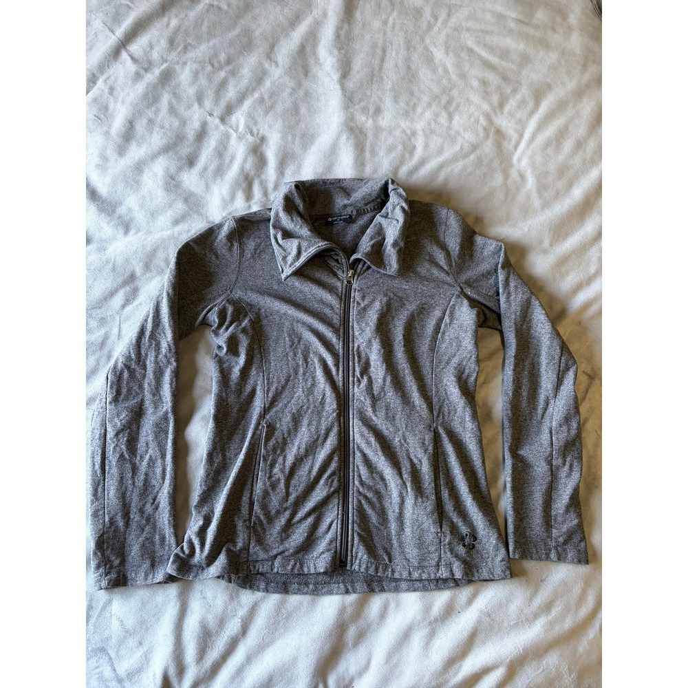 Tuff Athletics Womens Full Zip Jacket Heather Gray Athletic Yoga Top Medium